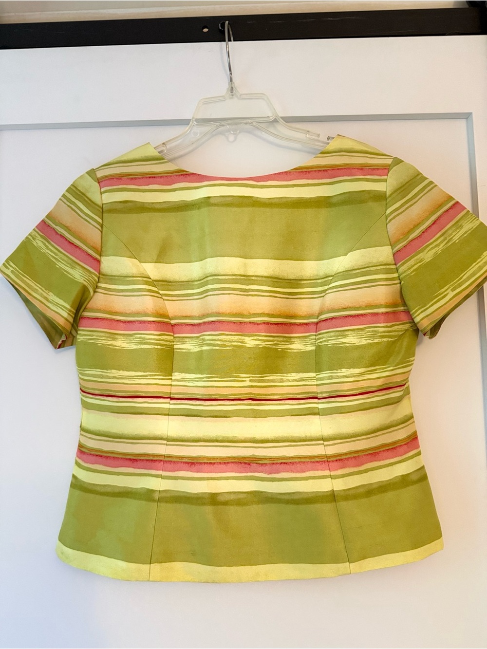 Jessica Howard Vintage 100% Silk Striped Blouse